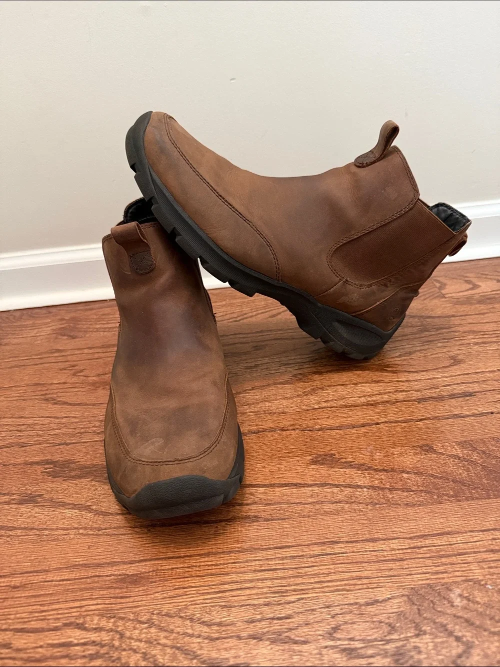 Lands' End Men's Brown Leather Slip On Boots